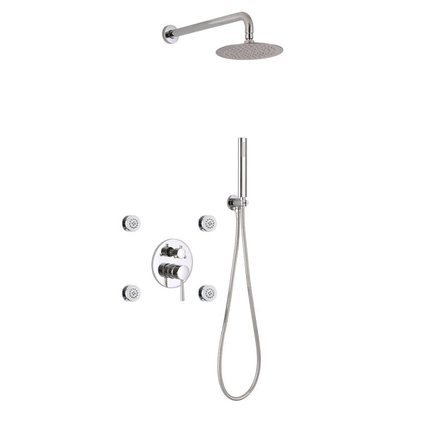 KubeBath Aqua  Rondo Brass  Shower Set with 8