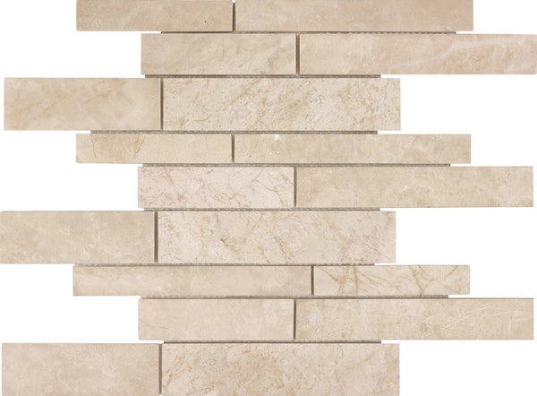 Anatolia Random Strip Allure Crema Polished Marble Mosaic