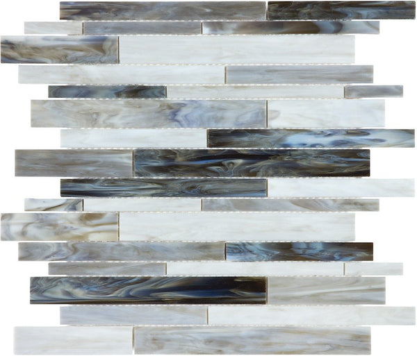 Anatolia Random Strip Baroque Stained Glass Mosaic, ALABASTRO