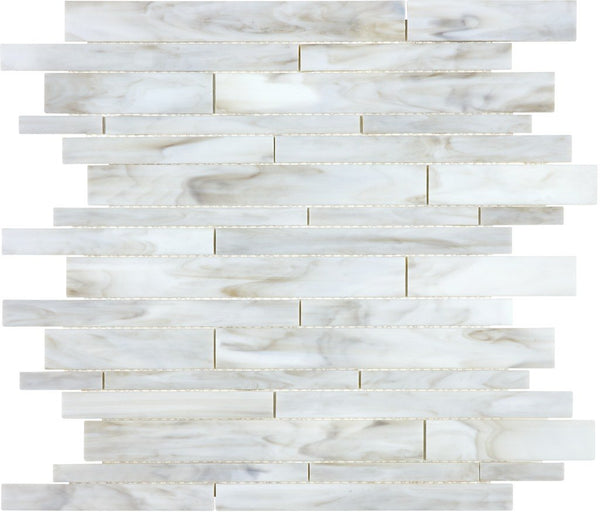 Anatolia Random Strip Baroque Stained Glass Mosaic, CALACATTA