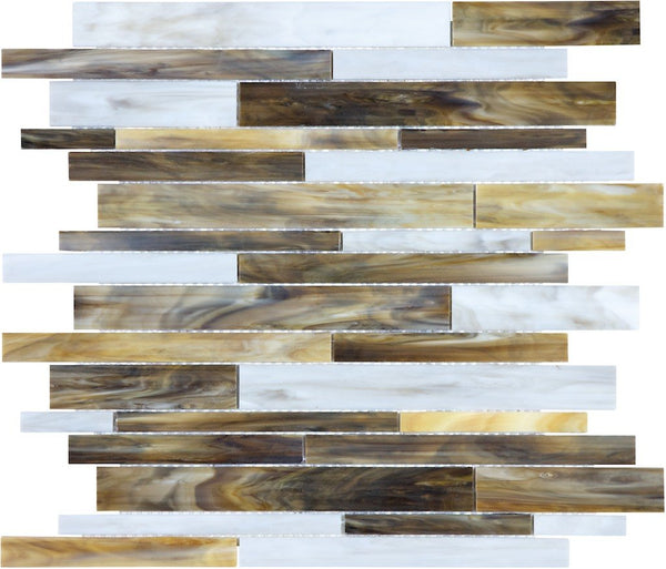 Anatolia Random Strip Baroque Stained Glass Mosaic, PEPERINO