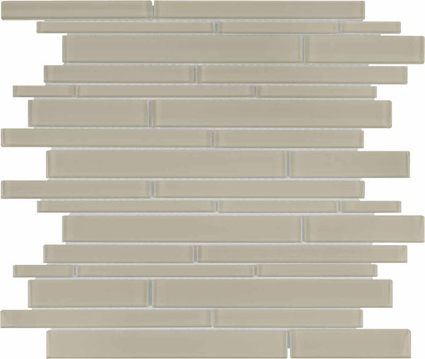 Anatolia Random Strip Element Dark Colors Glass Mosaic, EARTH