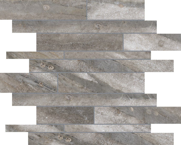 Anatolia Random Strip Evolution Matte Glazed Porcelain Mosaic, MICA