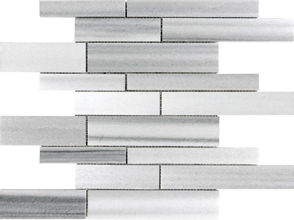 Anatolia Random Strip Fluid Polished Marble Mosaic
