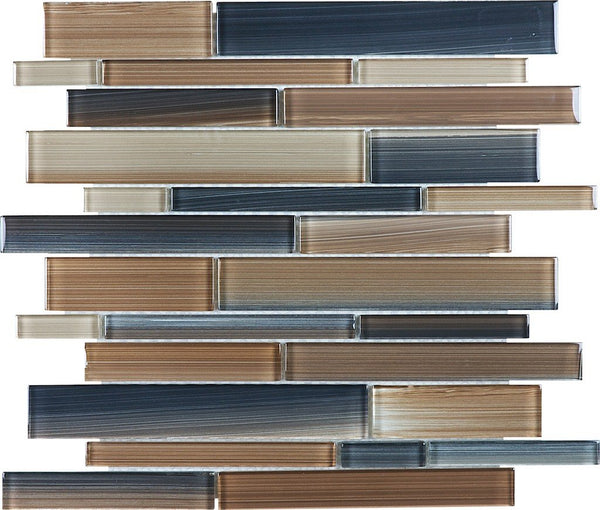 Anatolia Random Strip Fusion Glass Mosaic, EROSION