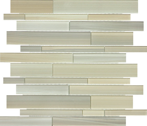 Anatolia Random Strip Fusion Glass Mosaic, PLANTATION