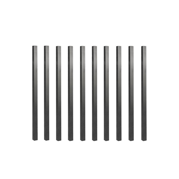 Nuvo Iron Square Balusters - 26″ L. x 3/4″ W. Black Square Tubing Galvanized Steel Balusters (10 pcs)