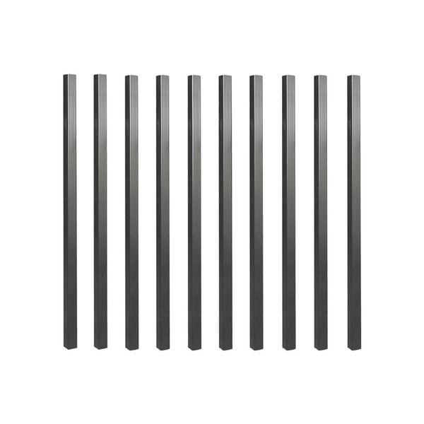 Nuvo Iron Square Balusters - 32″ L. x 3/4″ W. Black Square Tubing Galvanized Steel Balusters (10 pcs)