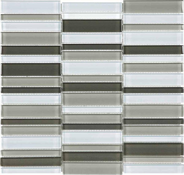 Anatolia Straight Stacked Element Blend Glass Mosaic, MINERAL