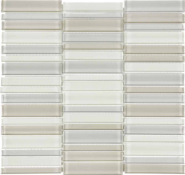 Anatolia Straight Stacked Element Blend Glass Mosaic, NATURAL