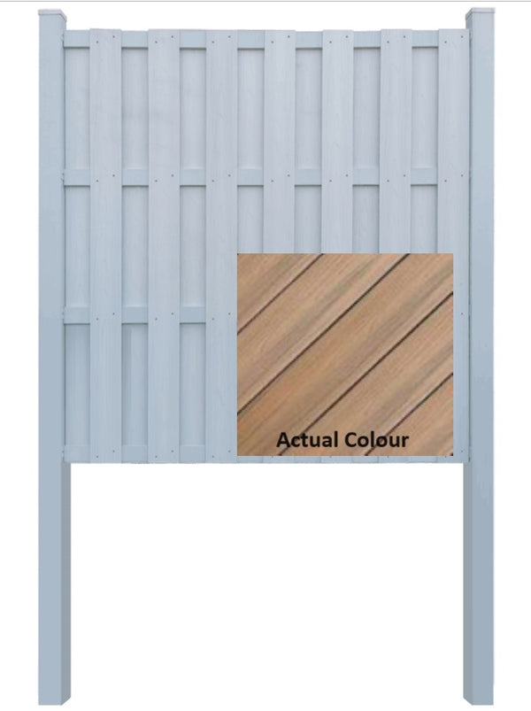 DexEra Vertical Fence Full Set (Underground) 9.86 ft x 6.09 ft - Golden Teak
