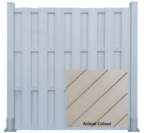 DexEra Vertical Fence Full Set 6.07 ft x 6.09 ft - Ancient Wood