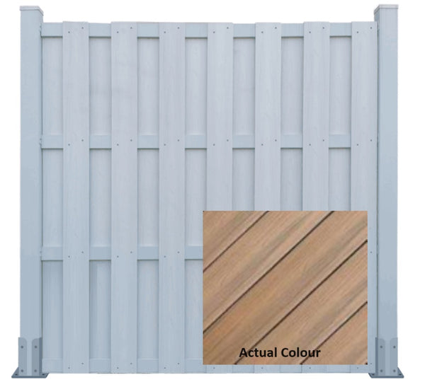 DexEra Vertical Fence Full Set 6.07 ft x 6.09 ft - Golden Teak