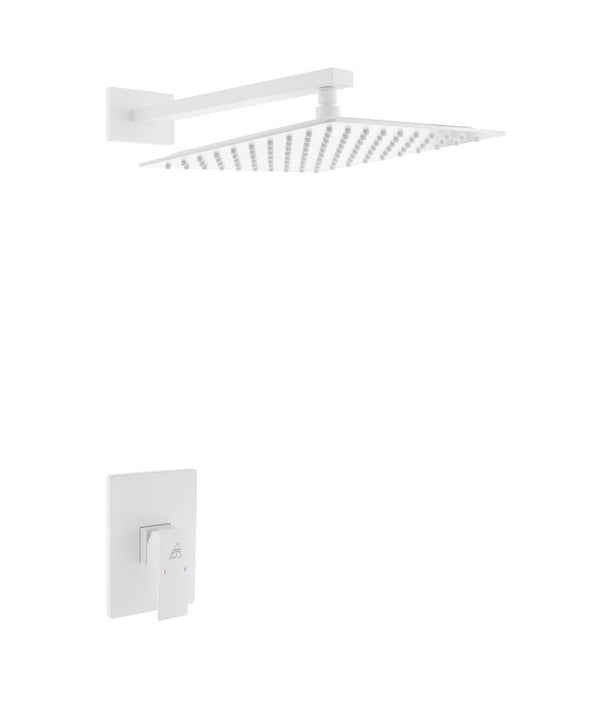 KubeBath Aqua Piazza Matte White Shower Set with 12