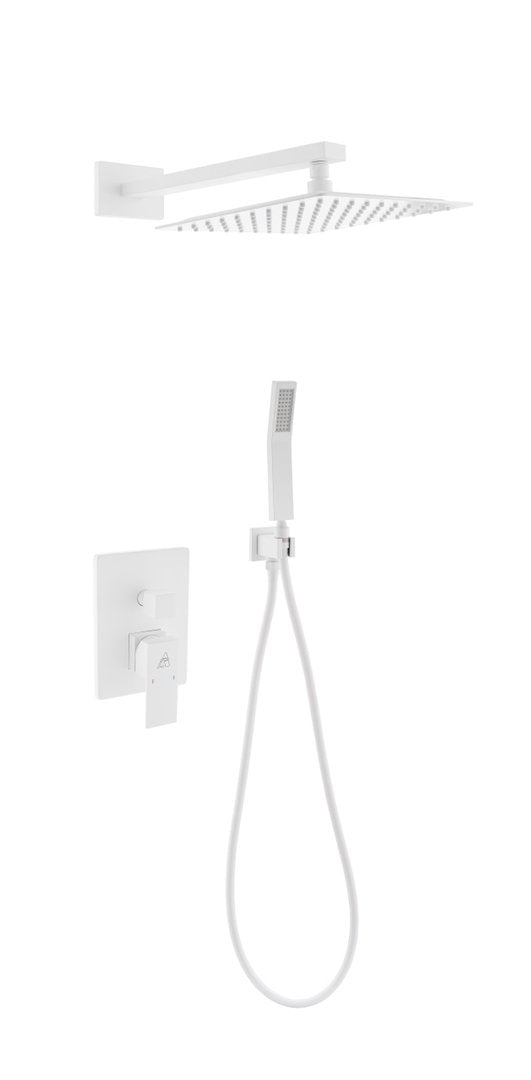 KubeBath Aqua Piazza Matte White Shower Set with12