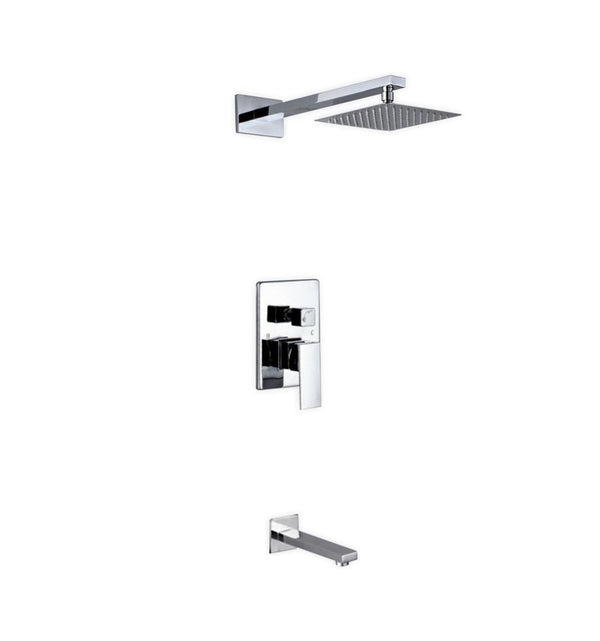 KubeBath Aqua Piazza Brass Shower Set with 8