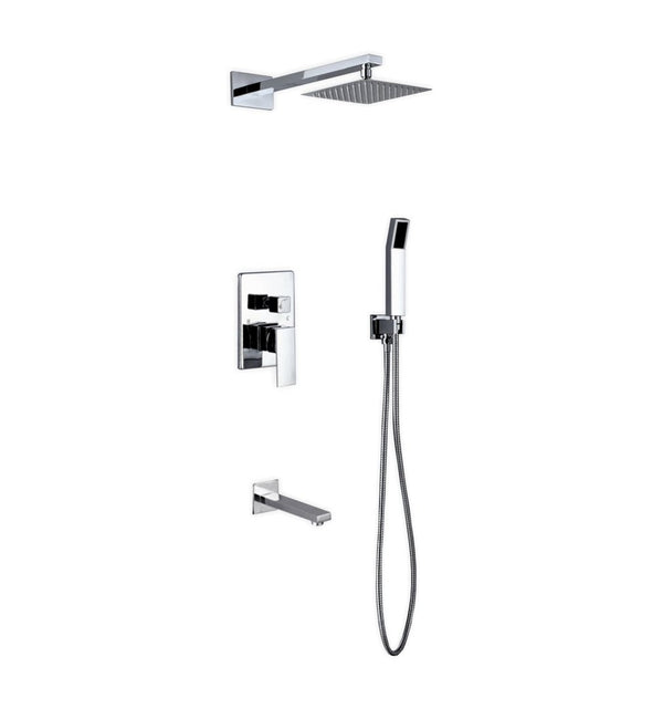KubeBath Aqua Piazza Brass Shower Set with 8