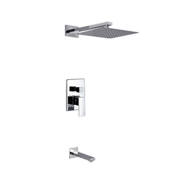 KubeBath Aqua Piazza Brass Shower Set with 12