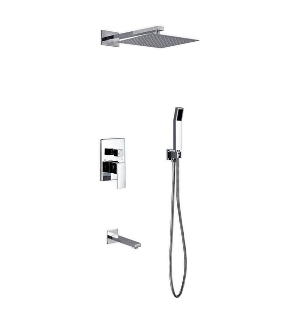 KubeBath Aqua Piazza Brass Shower Set with 12