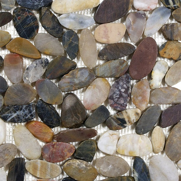 Anatolia Zen Bora Wilderness Flat Polished Pebble Mosaic