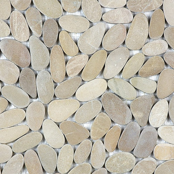 Anatolia Zen Driftwood Tan Stacked Pebble Mosaic