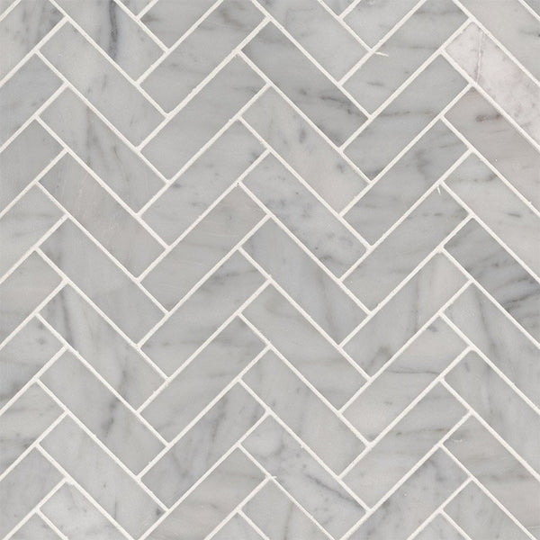MSI Mosaic Carrara Basketweave Pattern White-Cool Polished 12