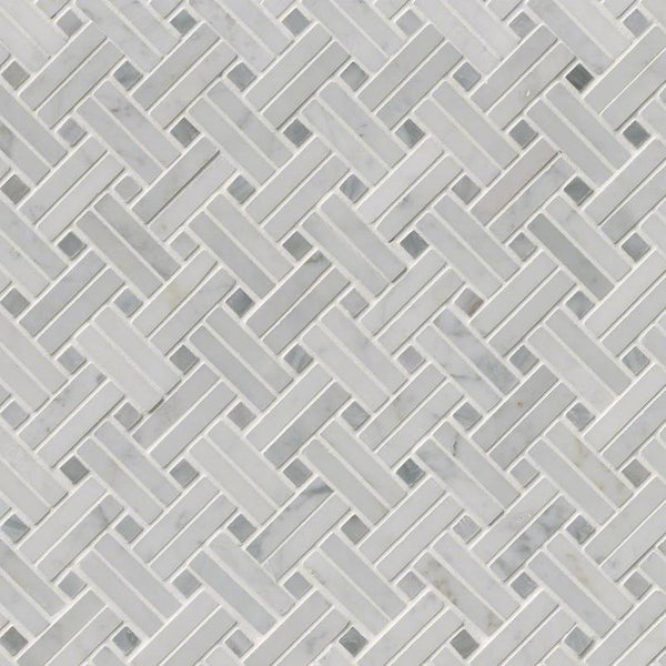 MSI Mosaic Carrara Herringbone White-Cool Polished 12