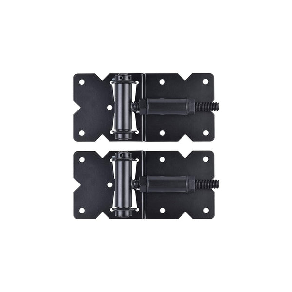 Nuvo Iron Black Heavy Duty Multi Adjustable Self Closing Gate Hinges 
