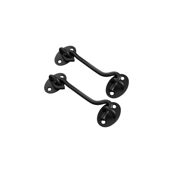Nuvo Iron Black Heavy Duty Rustic Hook and Eye Latch (2 Pack) 