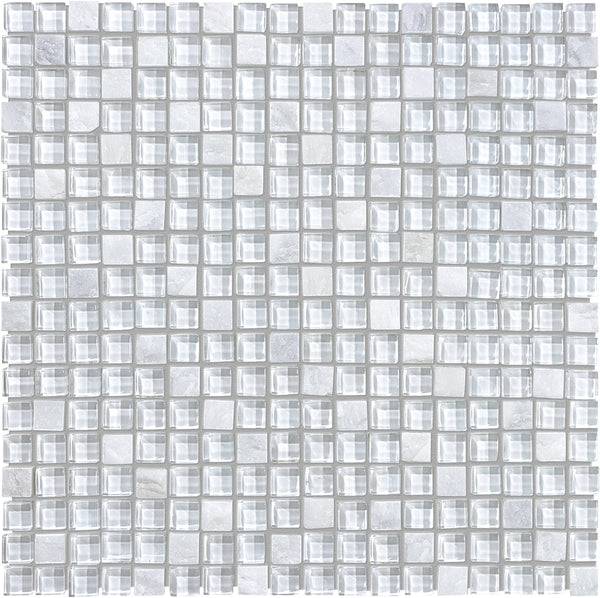 Anatolia 5/8 x 5/8 in (1.6 x 1.6 cm) Glass Slate Blend Mosaic, NORWEGIAN ICE