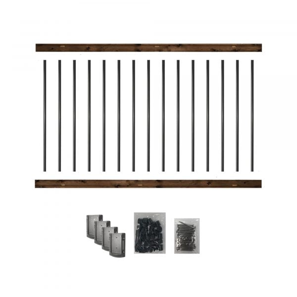 Nuvo Iron 6′ Long Pre-Drilled Pressure-Treated Wooden Railing Kit