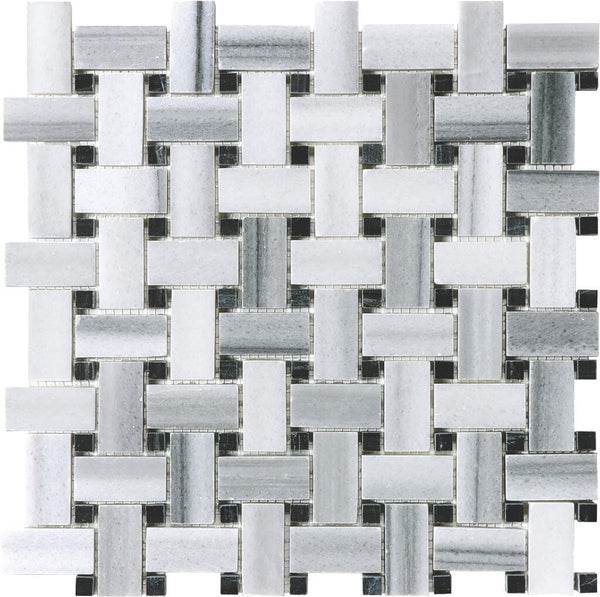 Anatolia Basketweave Fluid Honed Marble Mosaic