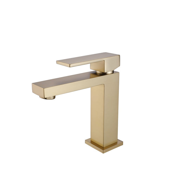 KubeBath Aqua Kubo Single Lever Bathroom Vanity Faucet - Gold