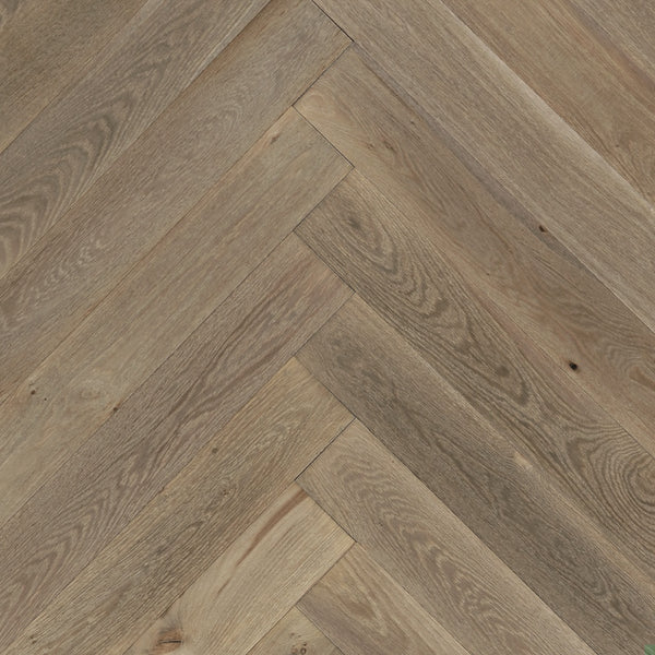 Biyork Engineered Hardwood Flooring Nouveau 7 Bespoke Lake Promenade European Oak (HERRINGBONE) Wirebrushed 5