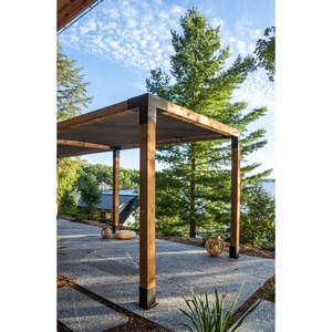 Toja Grid Double Pergola Kit with 2 SHADE SAILS for 4x4 Wood Posts, 12' x 24' -Graphite