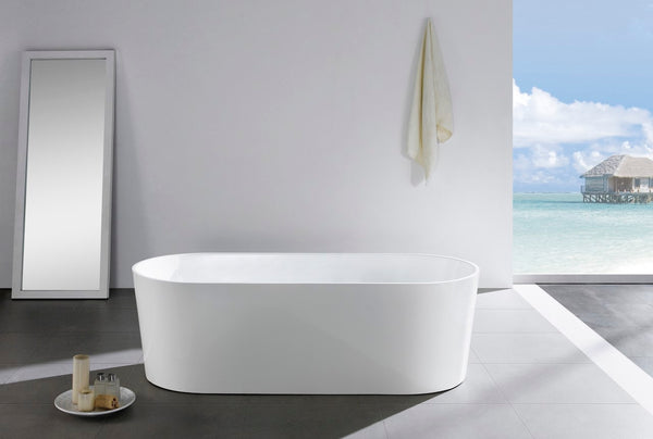 KubeBath Ovale 63'' White Free Standing Bathtub