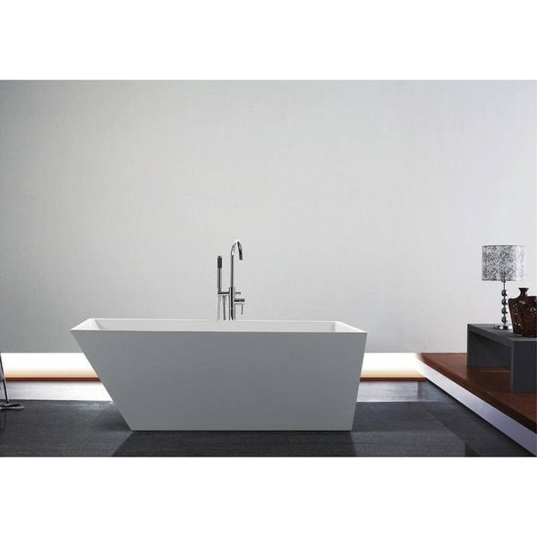 KubeBath Obliquo 67'' White Free Standing Bathtub