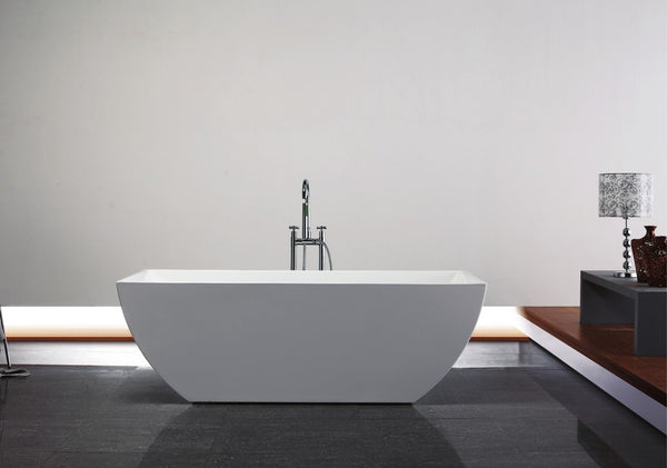 KubeBath Contemporanea 67'' White Free Standing Bathtub