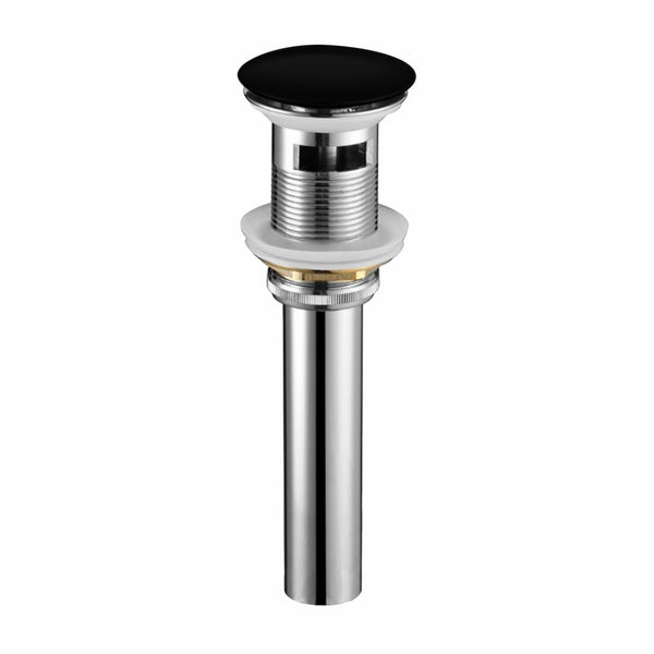 KubeBath Solid Brass Construction Pop-Up Drain With Overflow - Black