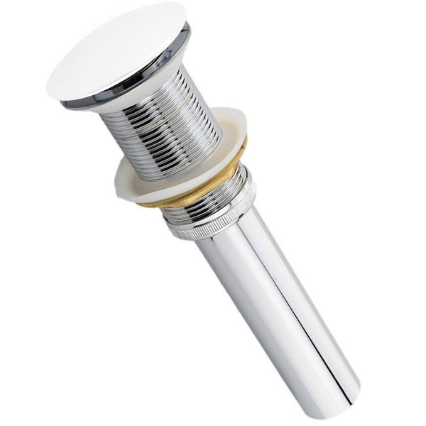 KubeBath Solid Brass Pop-Up Drain NO Overflow - Brushed Nickel