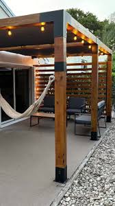 Toja Grid GRID 30 Single Pergola Kit with Water-Repellant Top for 6x6 Wood Posts, 12' x 12' -Graphite