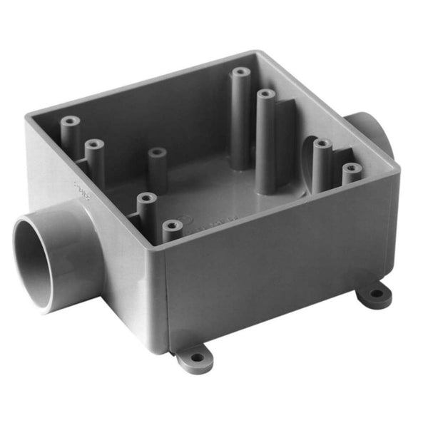 Outdoor Weatherproof FSC PVC Double Gang Device Box 1/2 In
