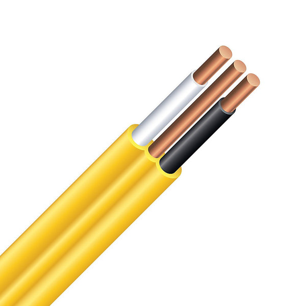 Electrical Cable Copper Electrical Wire Gauge 12/2 - Romex SIMpull NMD90 12/2 Yellow - 75M