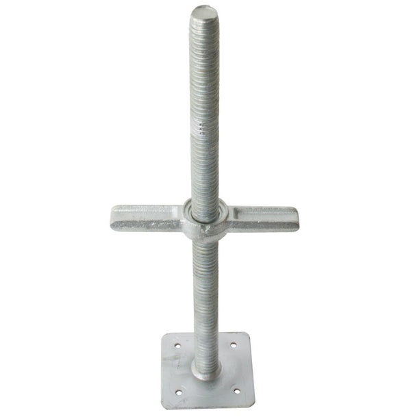 Metaltech 24-inch Galvanized Leveling Screw Jack with Plate for Scaffolding / Contractor Series
