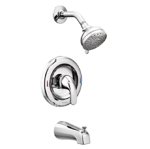 Adler Single Handle Round Wall Mount 1-Spray Tub and Shower Faucet in Chrome