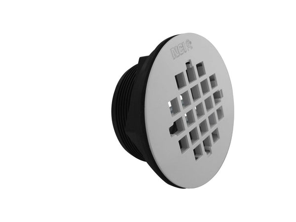 Pro-Connect ABS Shower Drain White Grid SlipFit