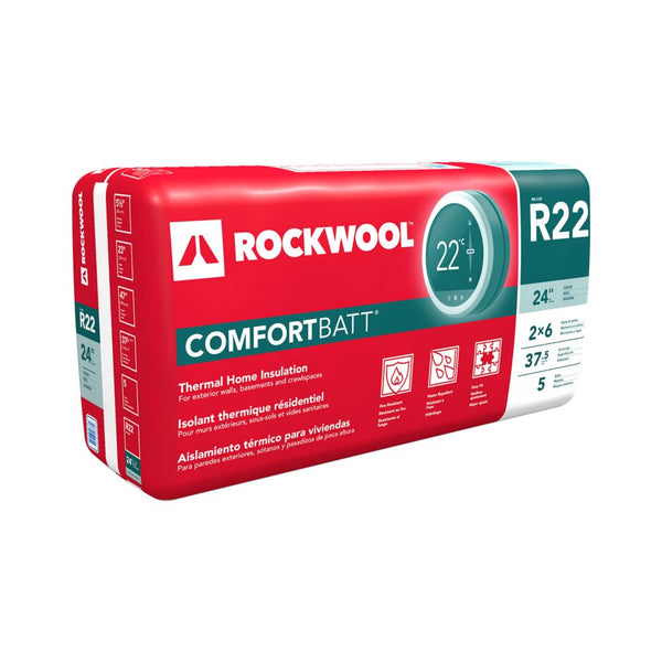 Rockwool Comfortbatt R22 24 inch O.C. For 2x6 Wood Studs