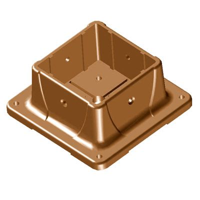 4 inch x 4 inch Plastic Post Anchor in Redwood