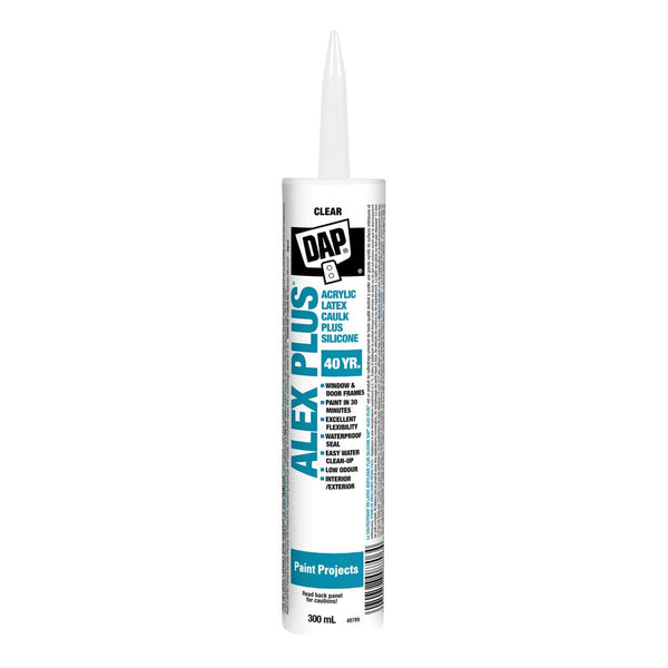 DAP Alex Plus Translucent Acrylic Latex Caulk with Silicone - Clear - 300 ml