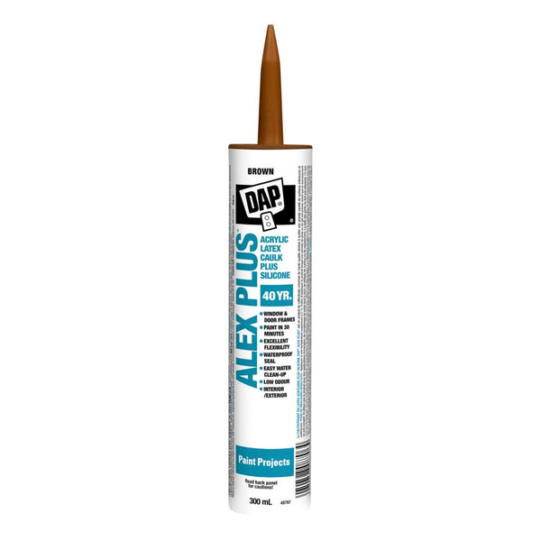 Alex Plus Brown Acrylic Latex Caulk with Silicone - 300 mL